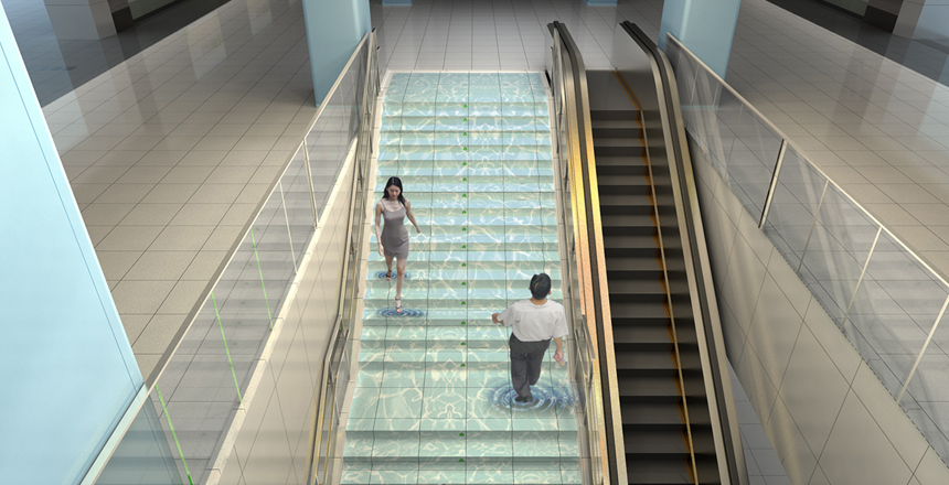 地鐵樓梯地面互動(dòng)